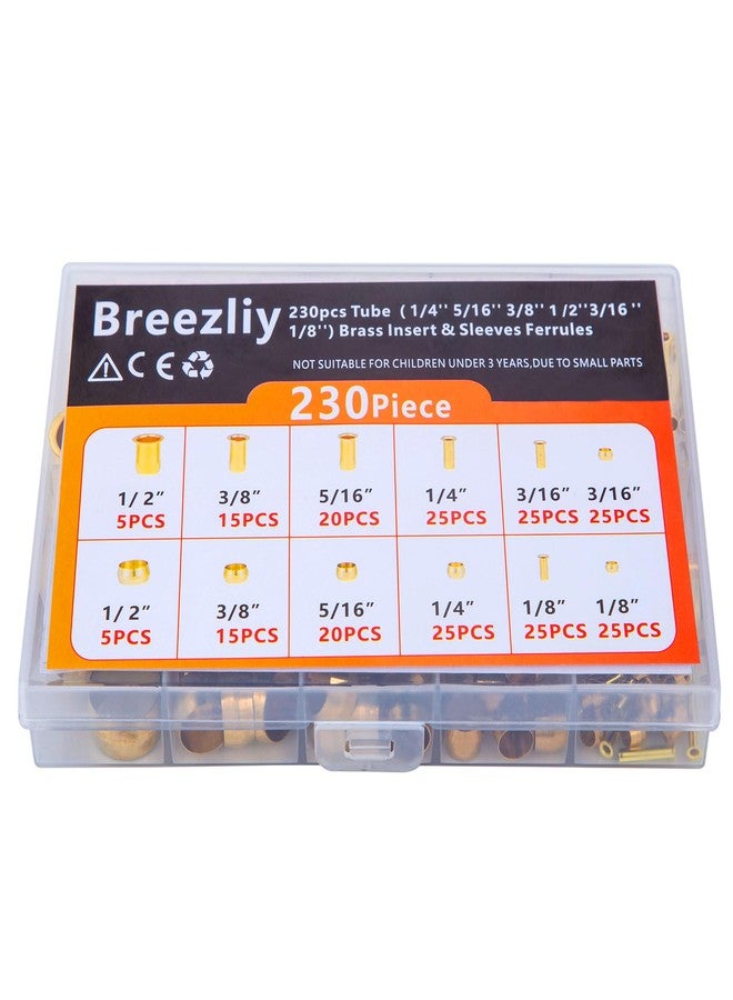 Breezliy Compression Fittings Assortment kit-6 Sizes(1/8"3/16" 1/4" 5/16" 3/8" 1/2") Brass Compression Sleeves Ferrules & Insert,used to connect lines for air,water,fuel,oil and inert gases - Image 5